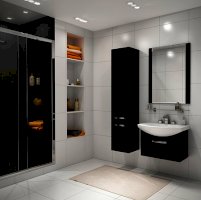 Набор мебели для ванной комнаты Ария, цвет черный (Акватон)
